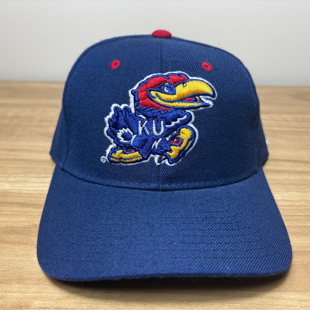 NWT Kansas Jayhawks NCAA Hat Fitted Hat Size 6 7/8 Blue